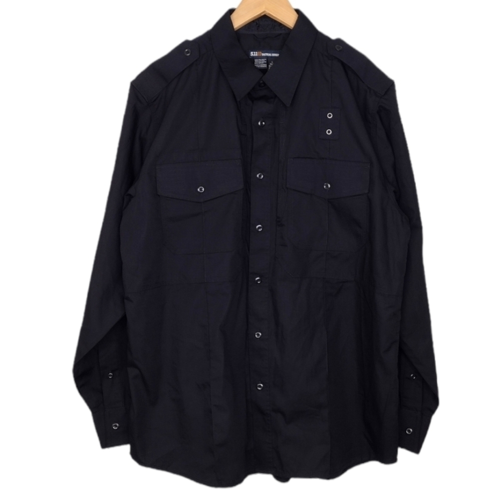5.11 Tactical Series Black Work Utility Casual Button Down Shirt Sz L